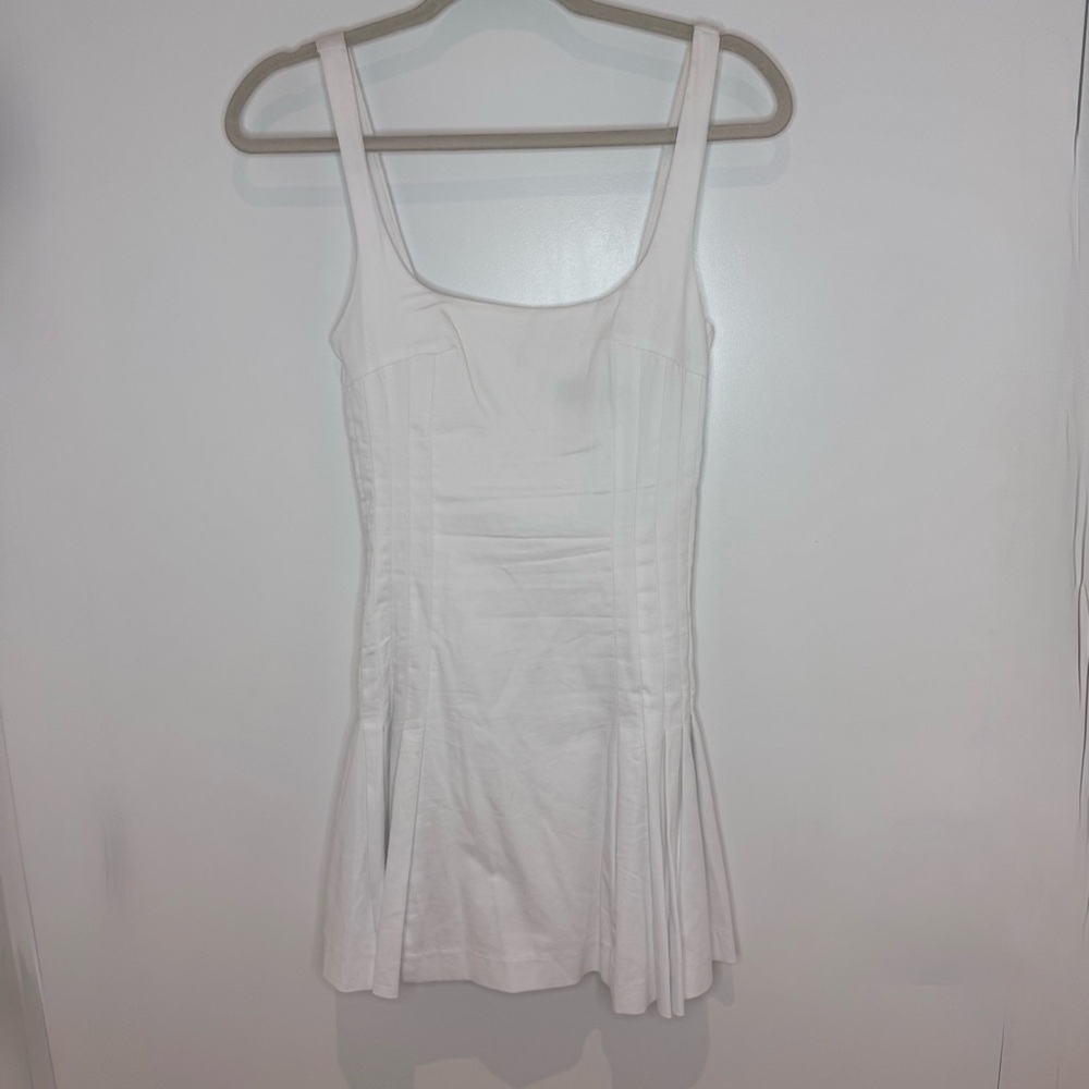 Zara White Pleated Dress